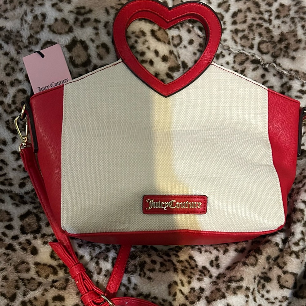 Juice couture red and cream heart shoulder bag with tags and all. Never used.